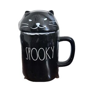 Rae Dunn Spooky Black Cat Halloween Mug With Lid NEW Still in Wrap!!!!